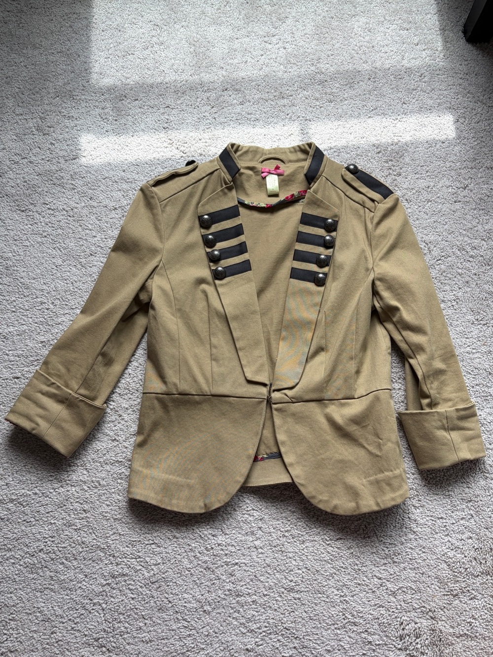 Cute Military Style 3/4 Sleeve Jacket